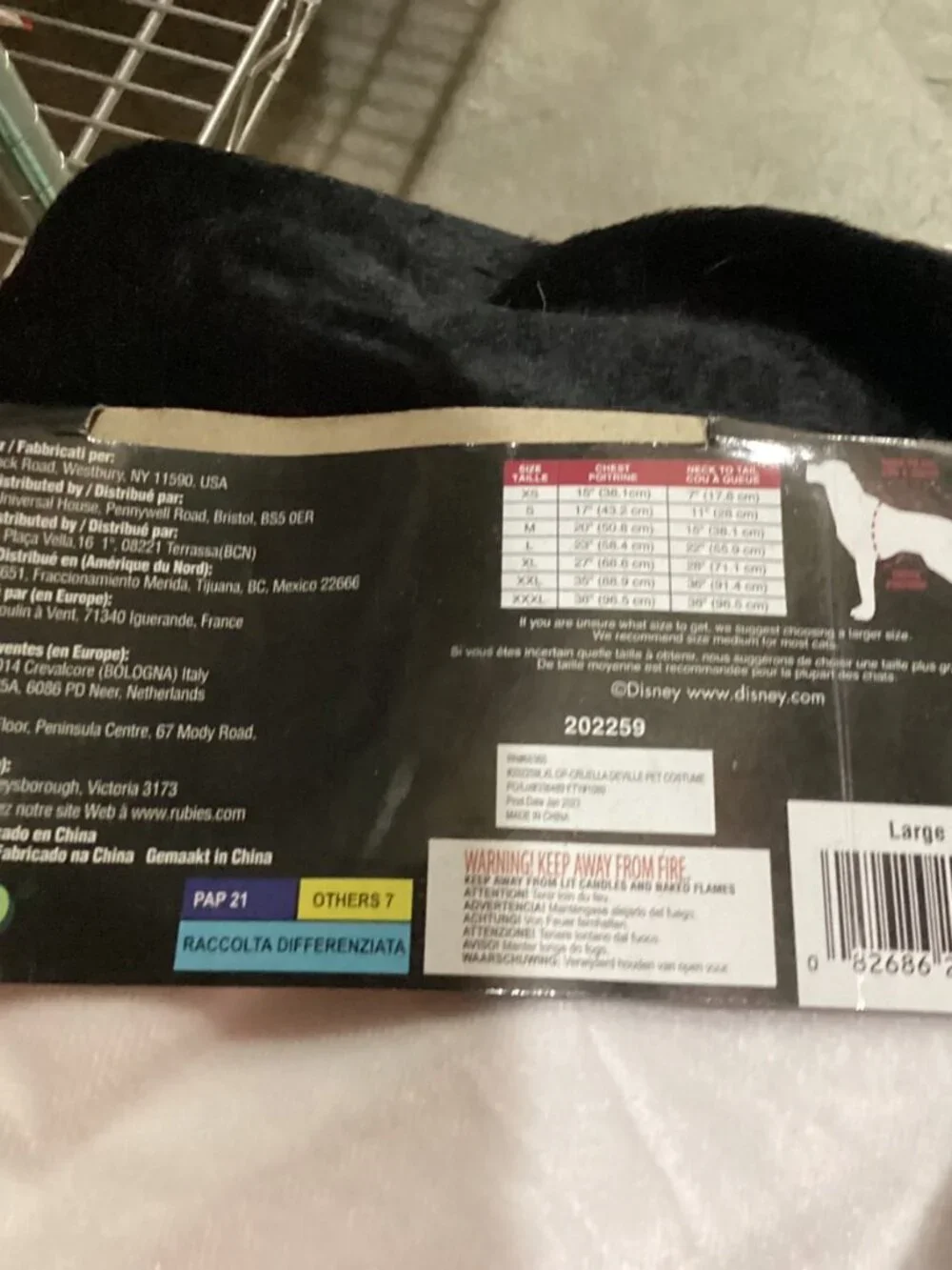 Rubies Disney Villains: Cruella Deville Pet Costume for For Dogs or Cats, Large